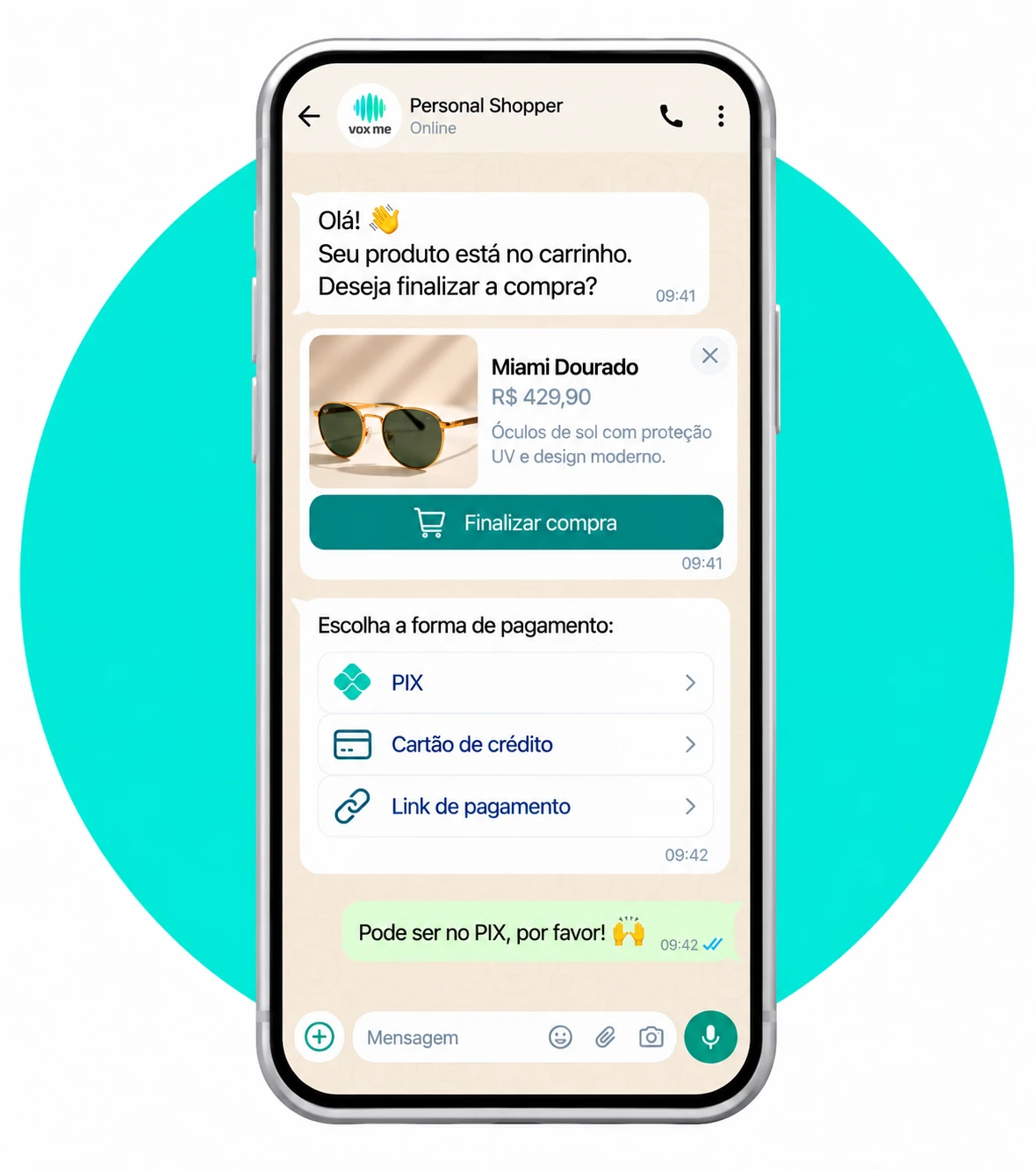 VoxMe Pay no WhatsApp